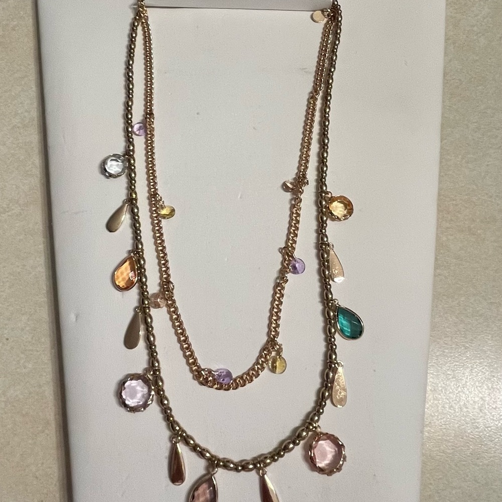 NWT LOFT double strand rhinestone necklace